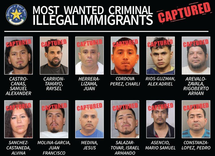 Texas DPS Captures Dozen Wanted Criminal Illegal Immigrants Across State