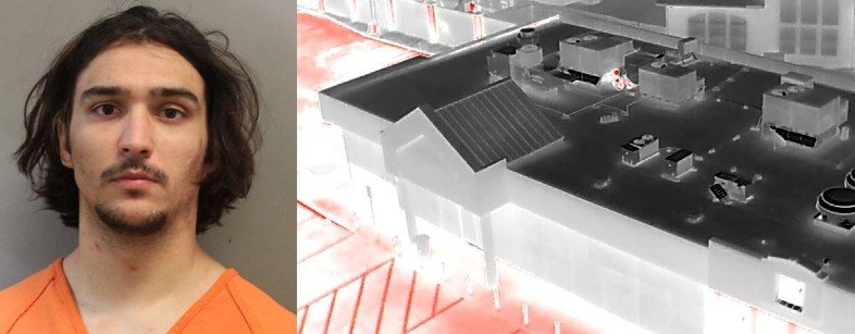 Drone and Ladder Truck Used to Arrest Man on Roof of Spring Business