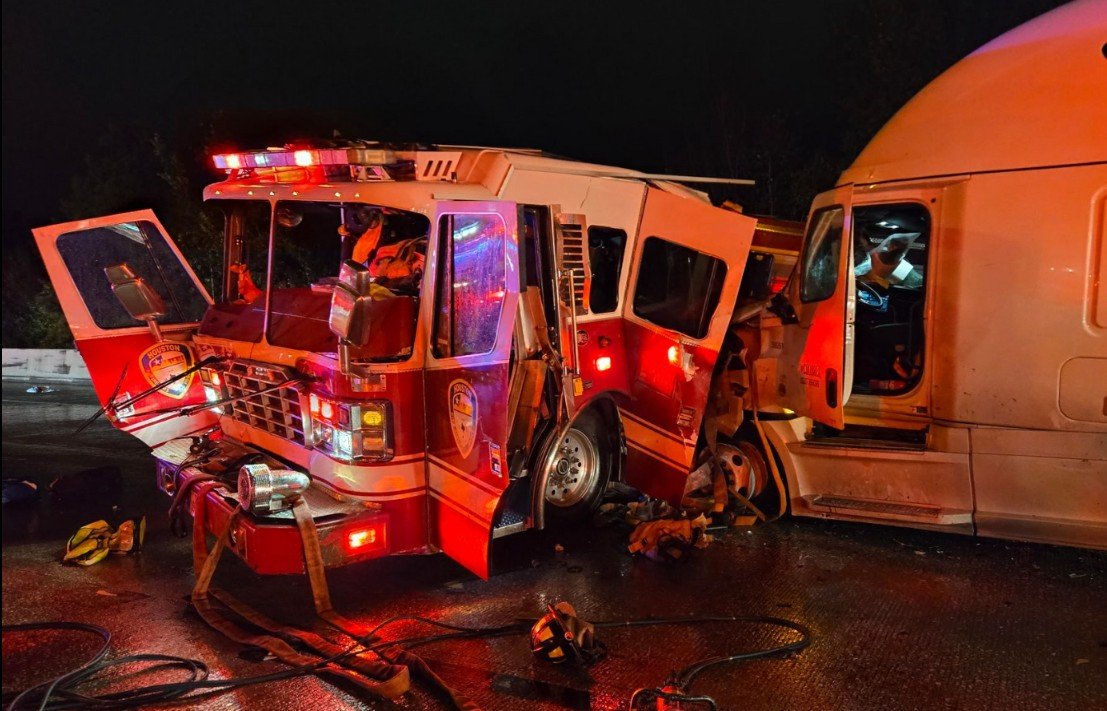 Four Houston Firefighters Injured After Engine Struck by 18-Wheeler on US 59