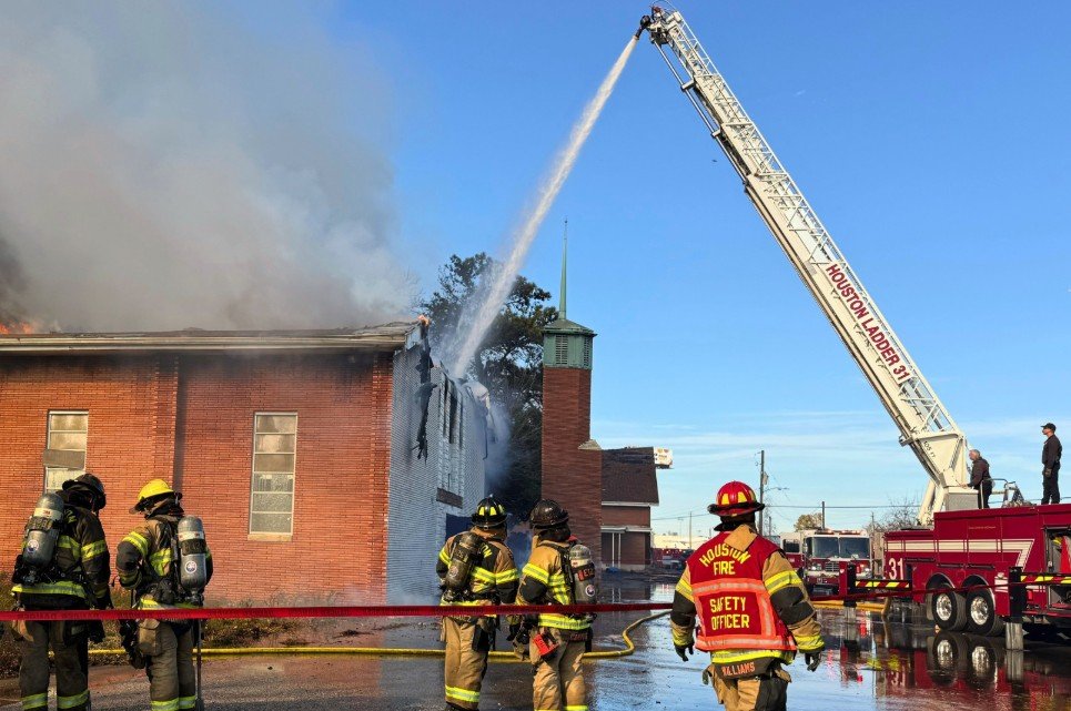 Three-Alarm Fire Erupts in Vacant North Houston Church Buildings