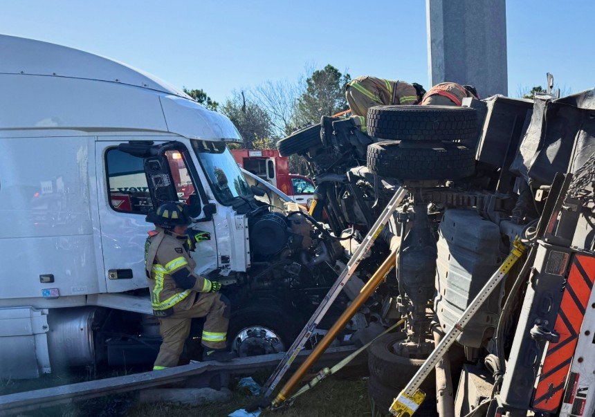 Utility Truck Passenger Dies After Being Pinned in IH-610 Crash Involving 18-Wheeler