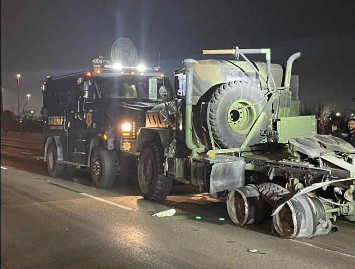 Military-Style Semi Slams Multiple Vehicles in Houston; 27-Mile Pursuit Ends in Tear Gas Arrest