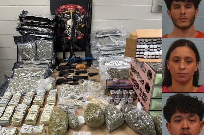 Three Arrested After Williamson County Detectives Seize Drugs, Guns and $44,000 During Cedar Park Raid
